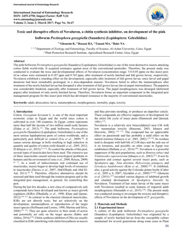 36 Toxic and Disruptive Effects of Novaluron, a Chitin Synthesis