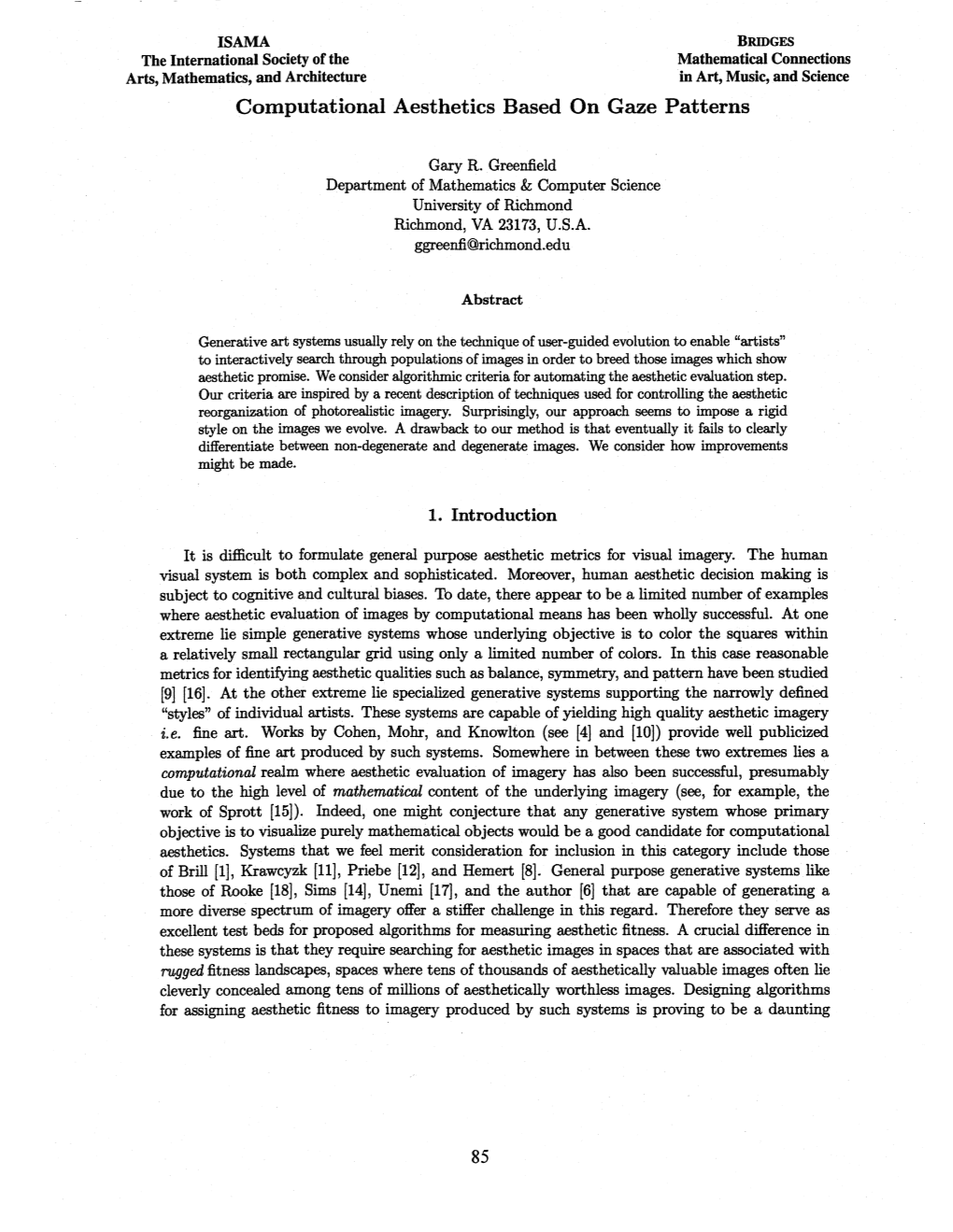 Computational Aesthetics Based on Gaze Patterns