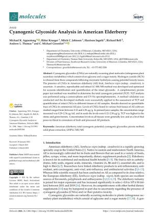 Cyanogenic Glycoside Analysis in American Elderberry