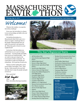 ENVIR THON MASSACHUSETTS Thursday, May 16, 2013 Borderland State Park, Northenv Eastonir� Mass.THON