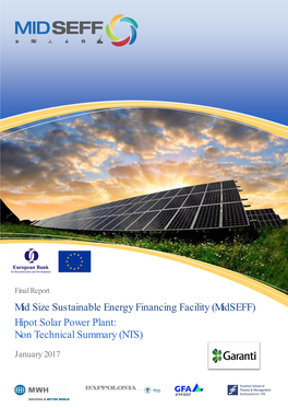 Mid Size Sustainable Energy Financing Facility (Midseff) Hipot Solar Power Plant: Non Technical Summary (NTS)
