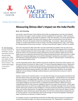 Measuring Shinzo Abe's Impact on the Indo-Pacific