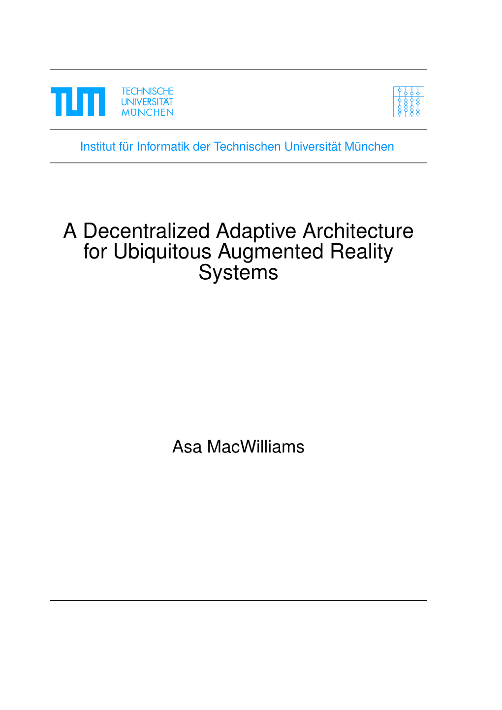 A Decentralized Adaptive Architecture for Ubiquitous Augmented Reality Systems