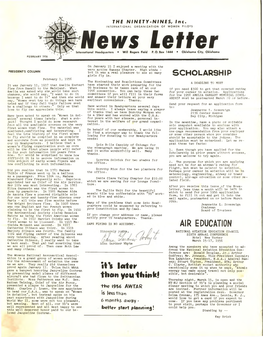 News Letter International Headquarters • Will Rogers Field P.O.Box 1444 • Oklahoma City, Oklahoma FEBRUARY 1956