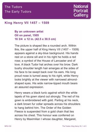 The Tudors the Early Tudors King Henry VII 1457