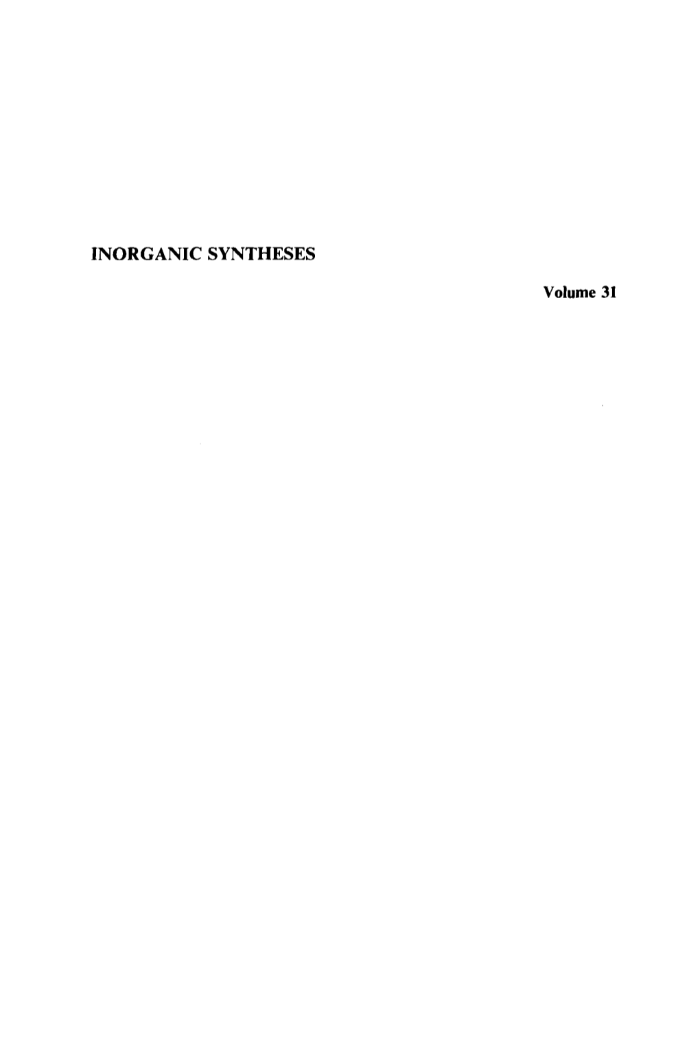 Inorganic Syntheses