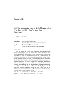 US Environmental Law in Global Perspective