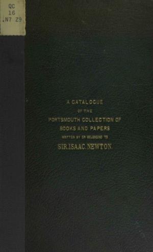 A Catalogue of the Portsmouth Collection of Books
