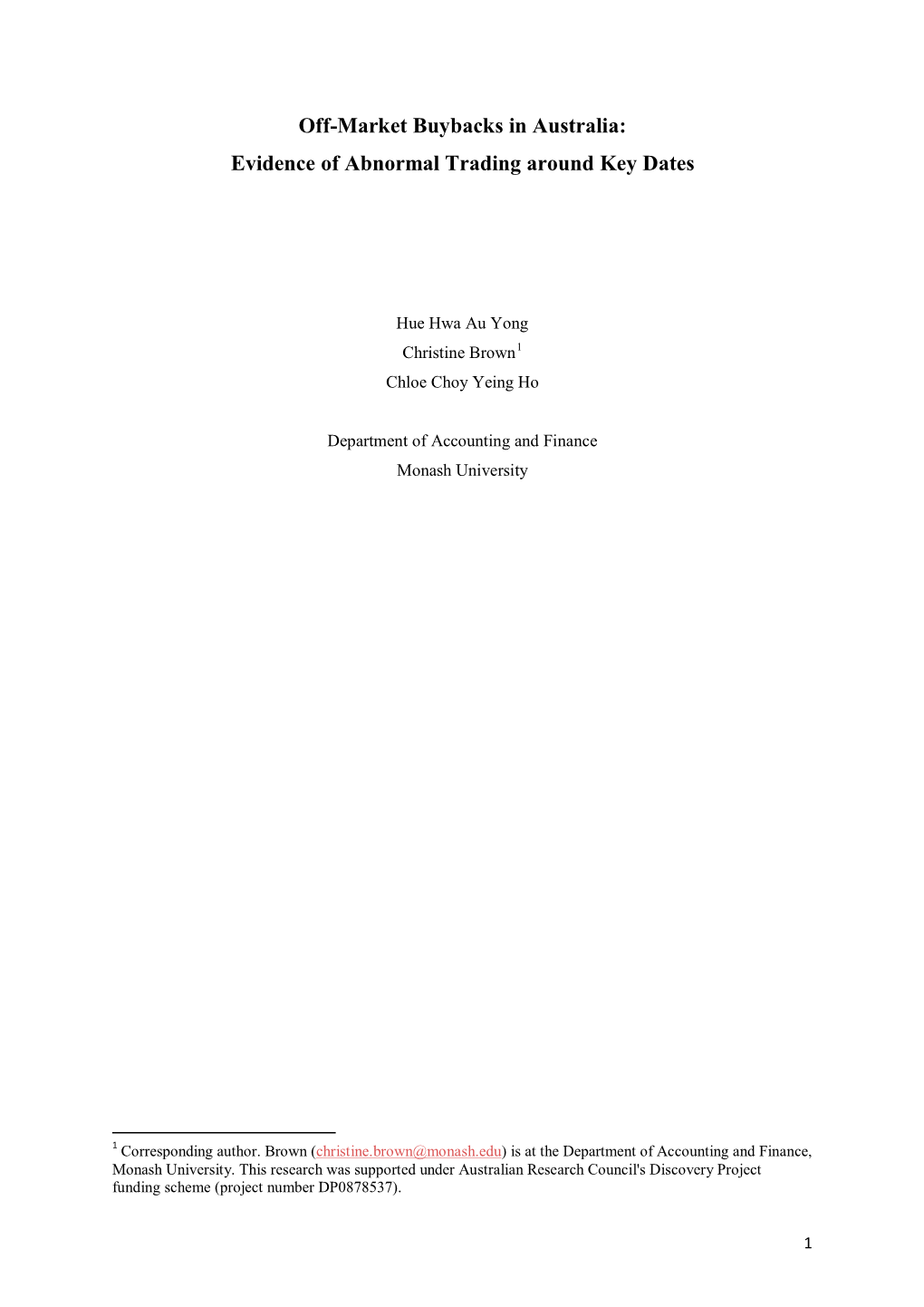 Off-Market Buybacks in Australia: Evidence of Abnormal Trading Around Key Dates