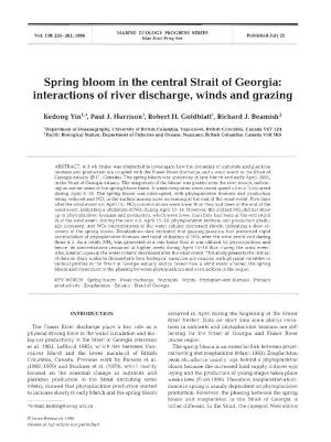 Spring Bloom in the Central Strait of Georgia: Interactions of River Discharge, Winds and Grazing