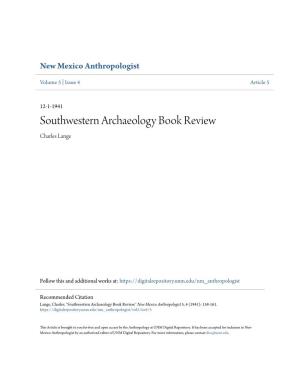 Southwestern Archaeology Book Review Charles Lange