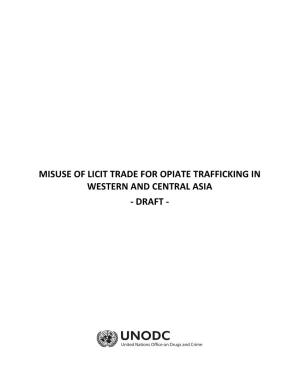 Misuse of Licit Trade for Opiate Trafficking in Western and Central Asia
