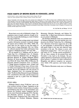 Food Habits of Brown Bears in Hokkaido, Japan