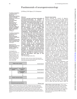 Fundamentals of Neurogastroenterology Gut: First Published As 10.1136/Gut.45.2008.Ii6 on 1 September 1999