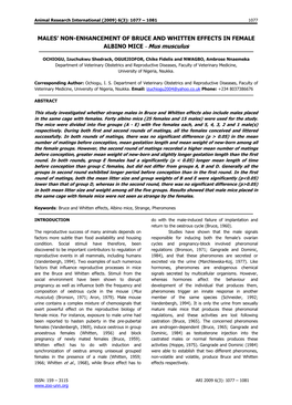 Bruce and Whitten Effects: Are Males Placed in The