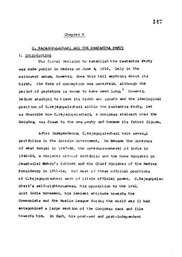 Chapter V I. Introduction the Formal Decision to Establish the Swatantra