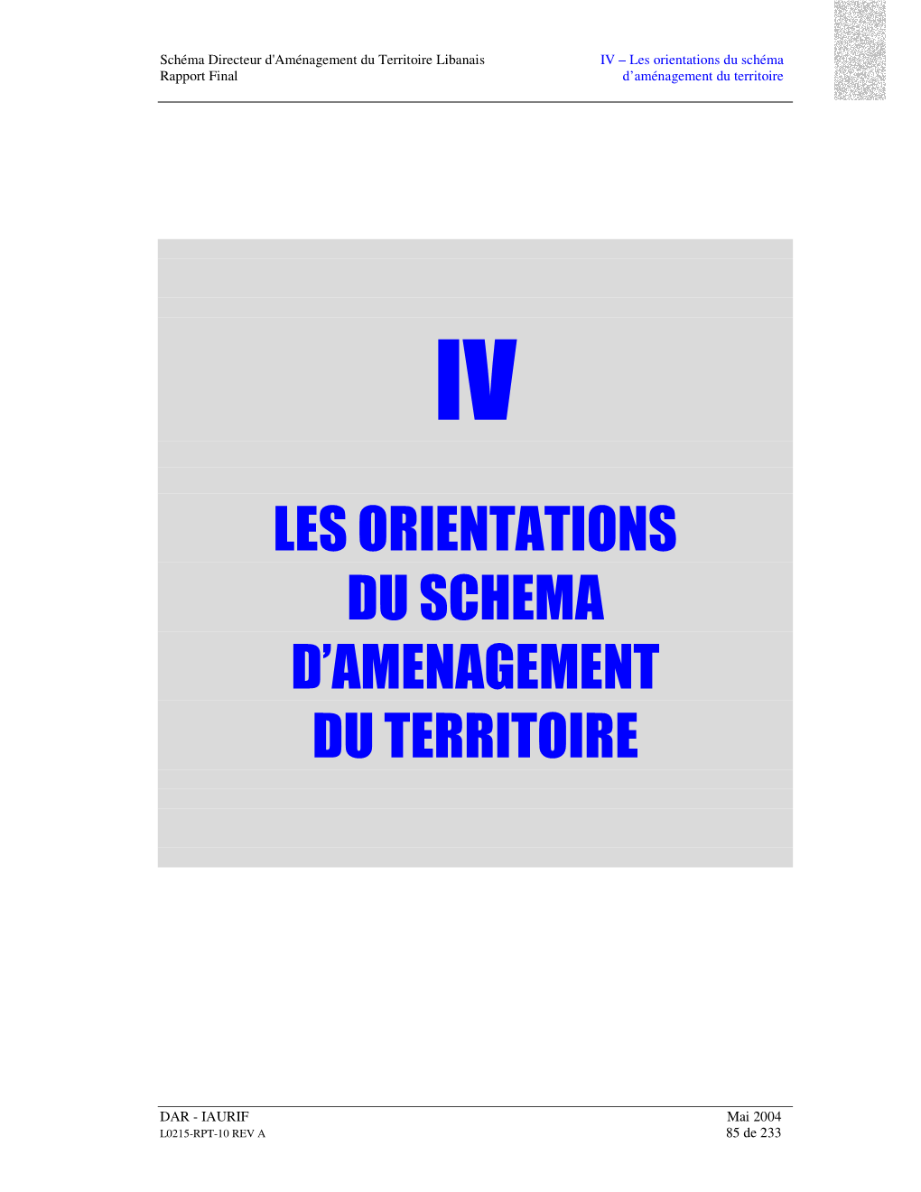 Les Orientations Du Schema D'amenagement Du Territoire