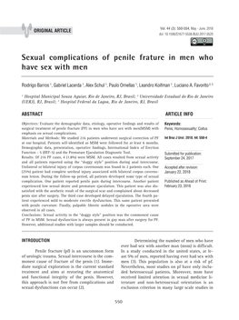 Sexual Complications of Penile Frature in Men Who Have Sex with Men ______