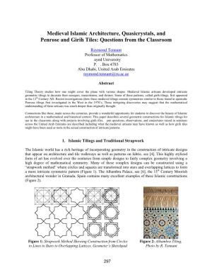 Medieval Islamic Architecture, Quasicrystals, and Penrose and Girih Tiles: Questions from the Classroom