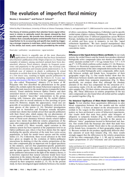 The Evolution of Imperfect Floral Mimicry