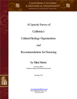A Capacity Survey of California's Cultural Heritage Organizations
