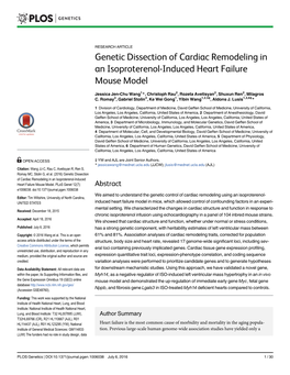 Genetic Dissection of Cardiac Remodeling in an Isoproterenol-Induced Heart Failure Mouse Model