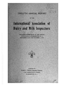 Annual Report of the International Association of Dairy and Milk
