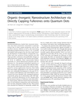 Organic-Inorganic Nanostructure Architecture Via Directly Capping