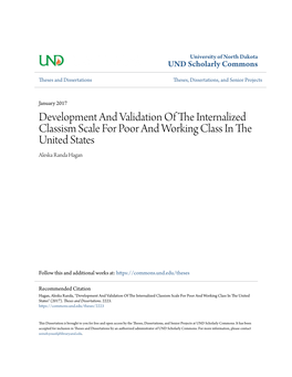 Development and Validation of the Internalized Classism Scale for Poor and Working Class in the United States