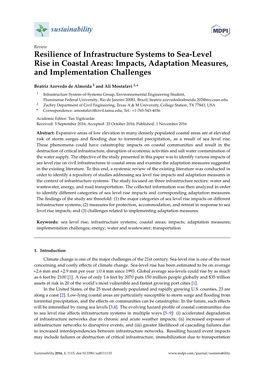 Resilience of Infrastructure Systems to Sea-Level Rise in Coastal Areas: Impacts, Adaptation Measures, and Implementation Challenges