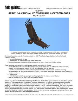 Spain: La Mancha, Coto Doñana & Extremadura