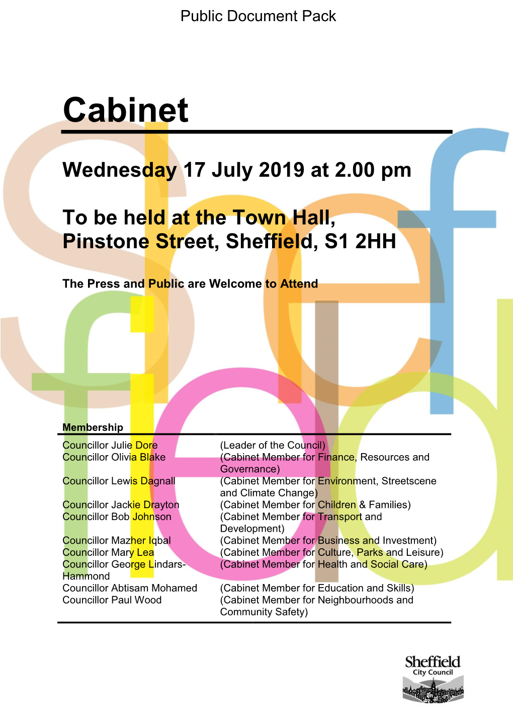 (Public Pack)Agenda Document for Cabinet, 17/07/2019 14:00