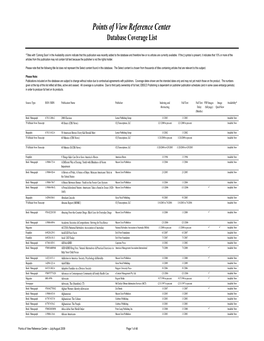 Points of View Reference Center Database Coverage List