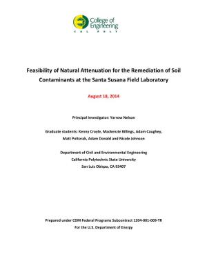 Feasibility of Natural Attenuation for the Remediation of Soil Contaminants at the Santa Susana Field Laboratory