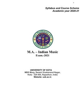 Indian Music Exam.-2021
