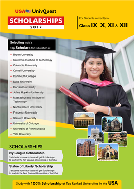 Scholarships for Students Currently in 2017 Class IX, X, XI & XII