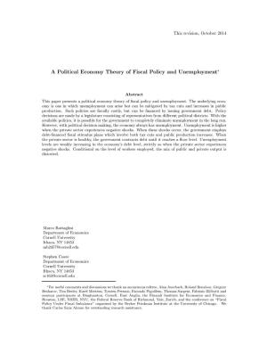 A Political Economy Theory of Fiscal Policy and Unemployment*