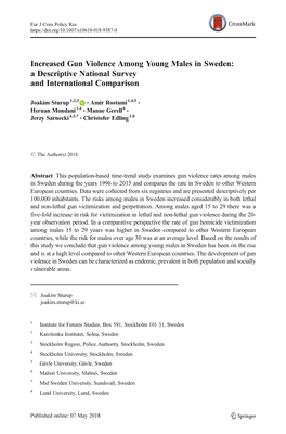 Increased Gun Violence Among Young Males in Sweden: a Descriptive National Survey and International Comparison