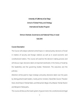 University of California at San Diego School of Global Policy And
