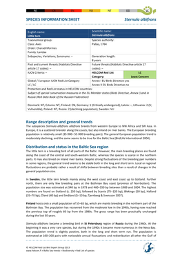 SPECIES INFORMATION SHEET Sternula Albifrons