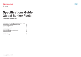 Specifications Guide Global Bunker Fuels Latest Update: September 2021