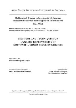 Methods and Techniques for Dynamic Deployability of Software-Defined