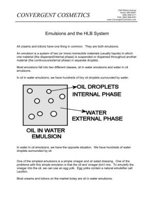 Emulsions and the HLB System