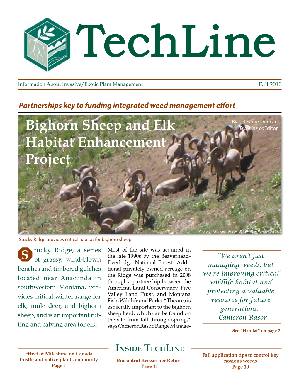 Bighorn Sheep and Elk Habitat Enhancement Project