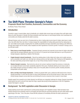 Tax Shift Plans Threaten Georgia's Future