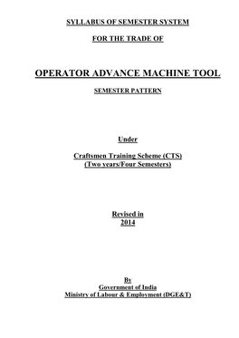 Operator Advance Machine Tool