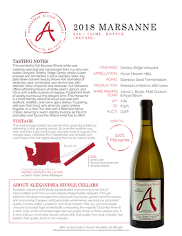 2018 Marsanne $28 / 750Ml