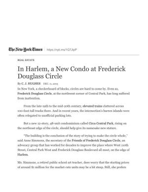 In Harlem, a New Condo at Frederick Douglass Circle