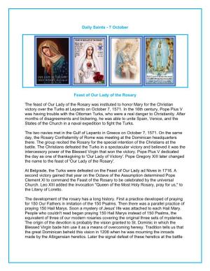 Daily Saints - 7 October