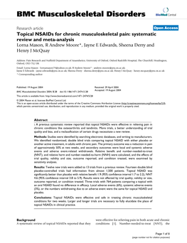 BMC Musculoskeletal Disorders Biomed Central